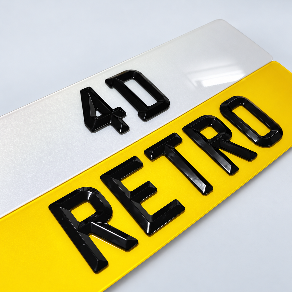 4D Retro Number Plates