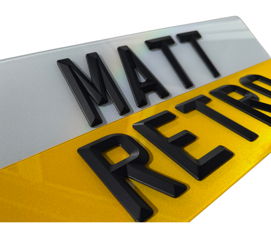 4D Retro Matt Number Plates
