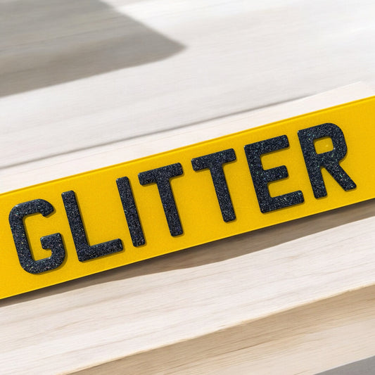 Glitter Gel Number Plates
