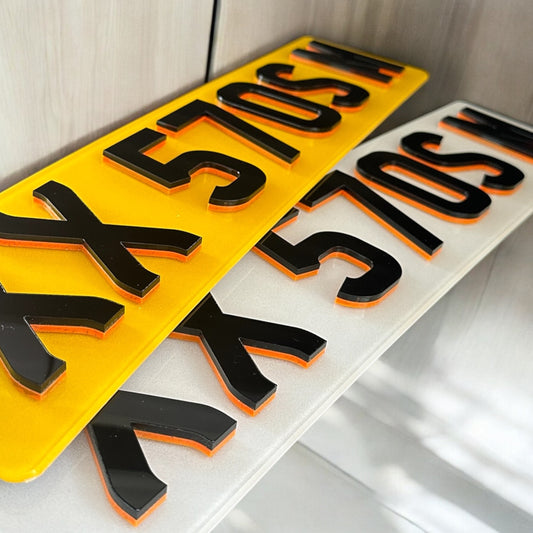 4D Coloured Acrylic Number Plates - Plateology