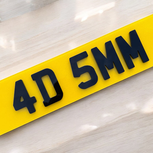 4D 5mm Number Plates