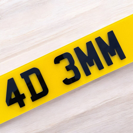 4D 3mm Number Plates
