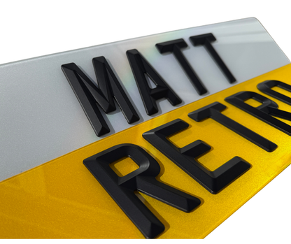 4D Retro Matt Number Plates