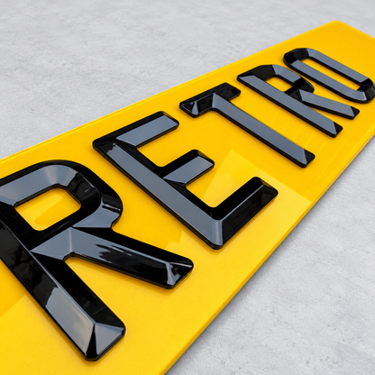 4D Retro Number Plates
