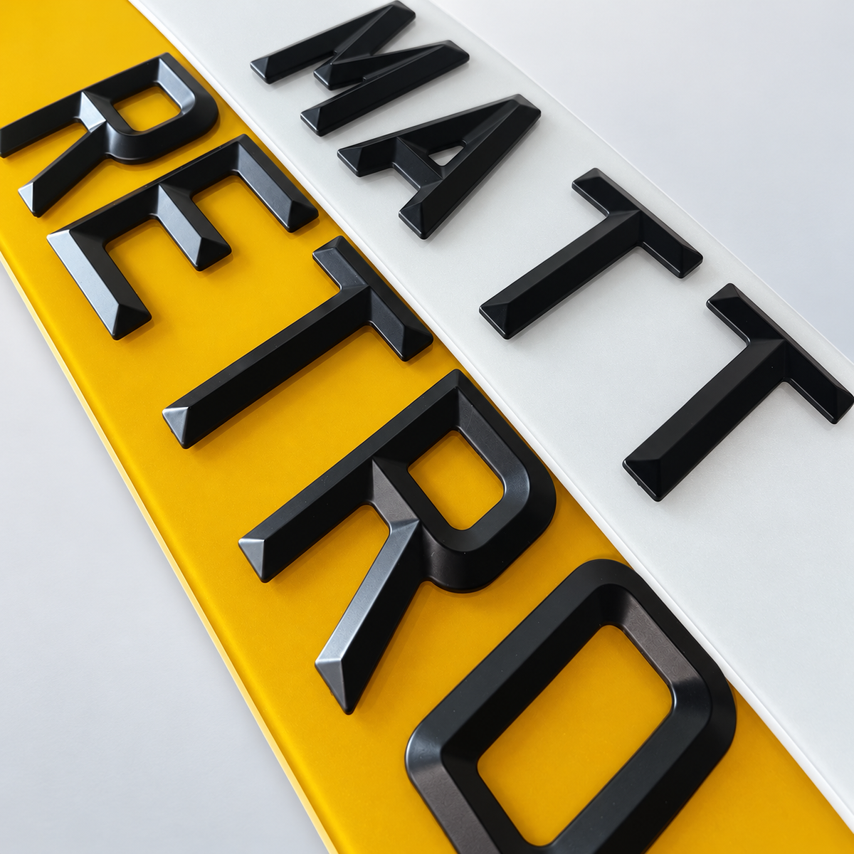 4D Retro Matt Number Plates